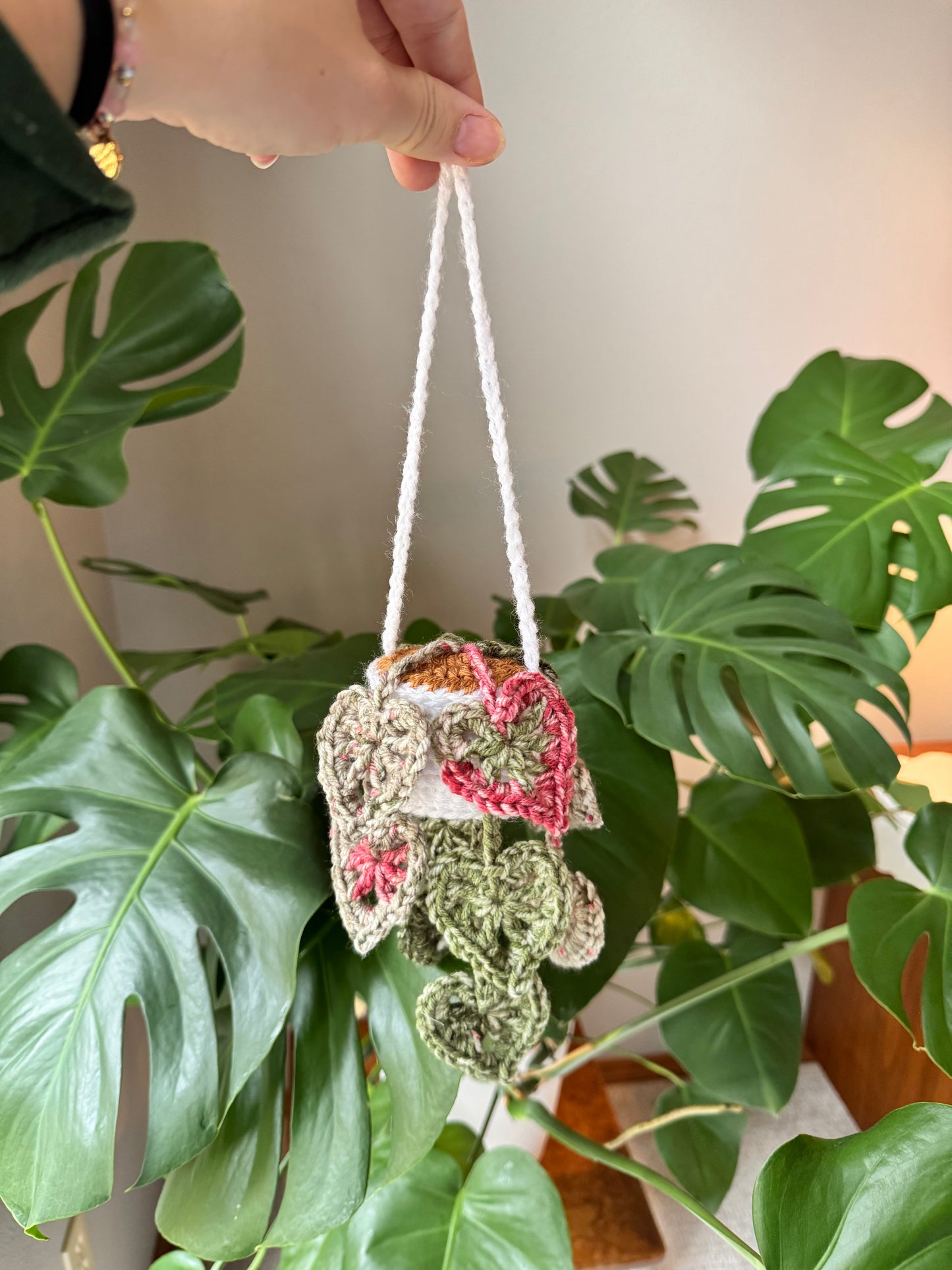 Handmade monstera hanging plant