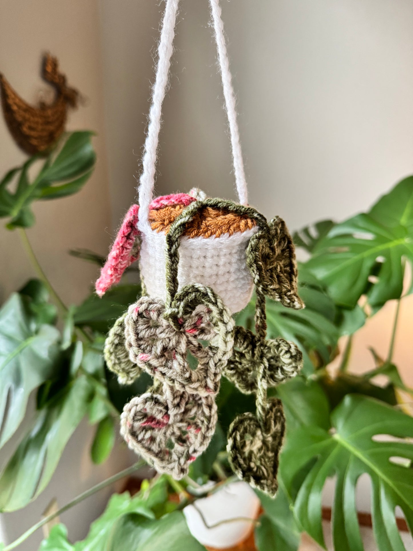 Handmade monstera hanging plant