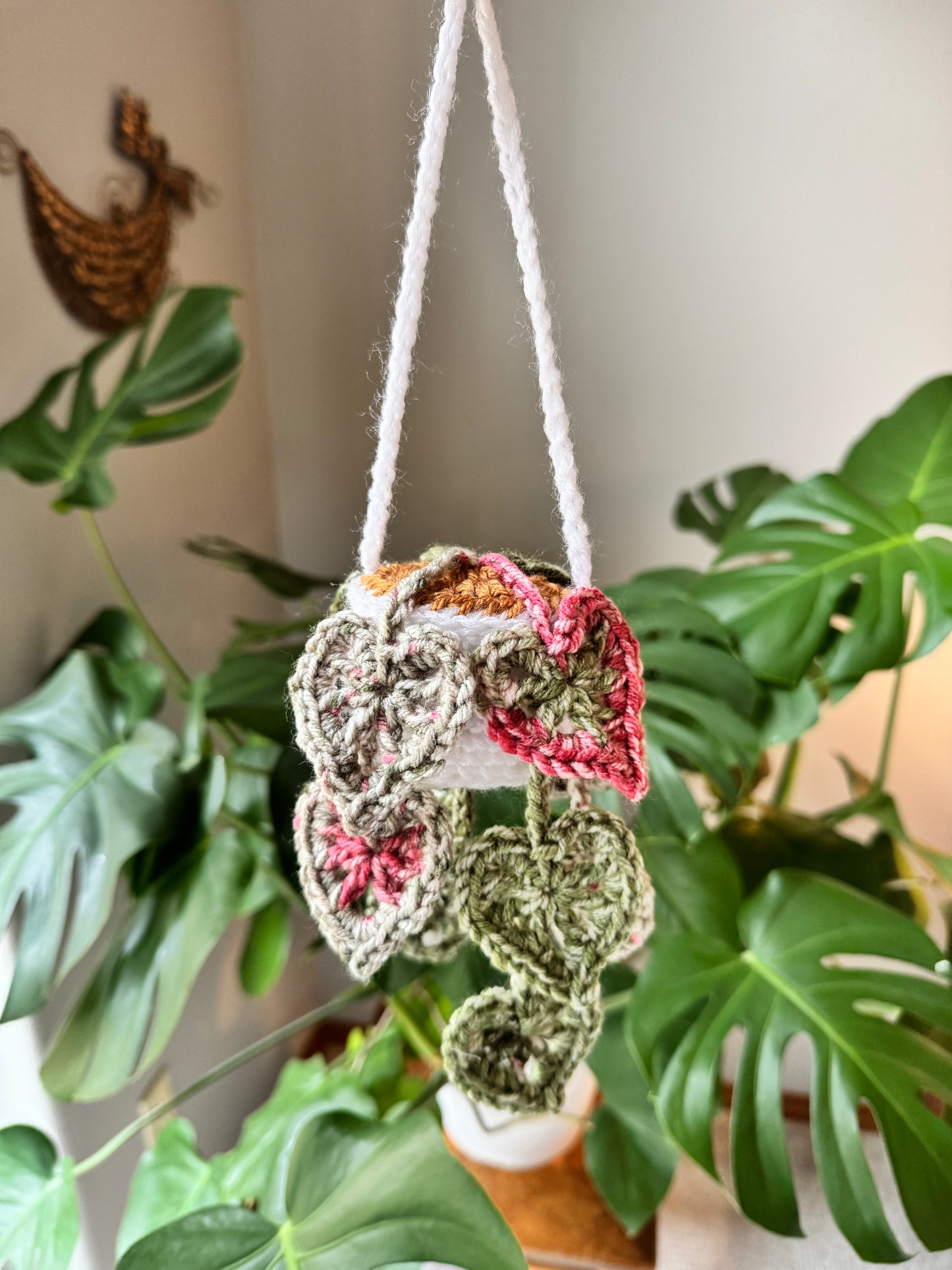 Handmade monstera hanging plant