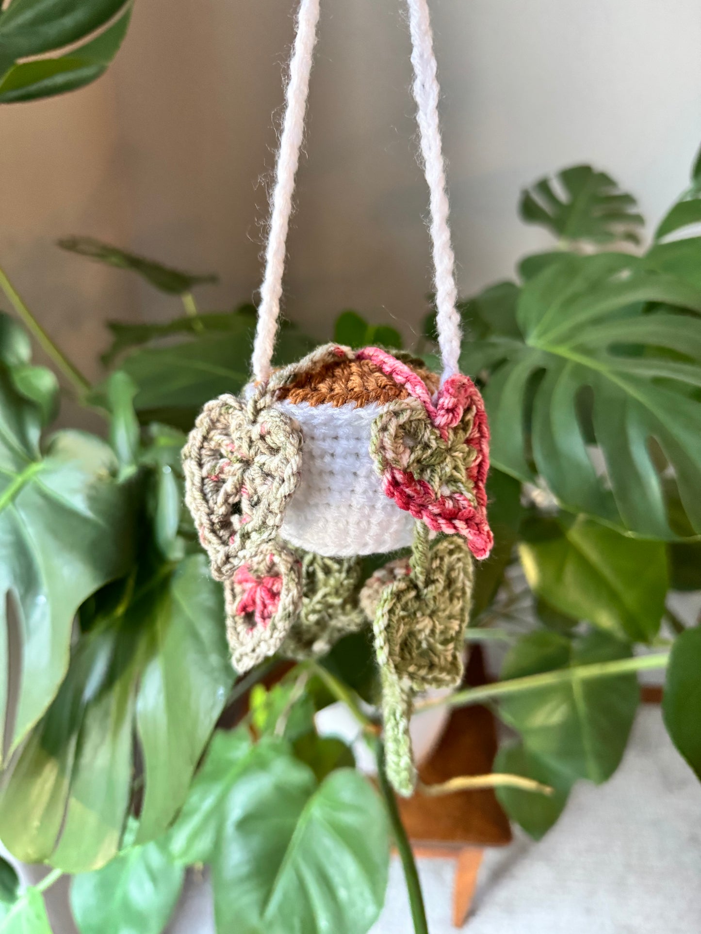 Handmade monstera hanging plant
